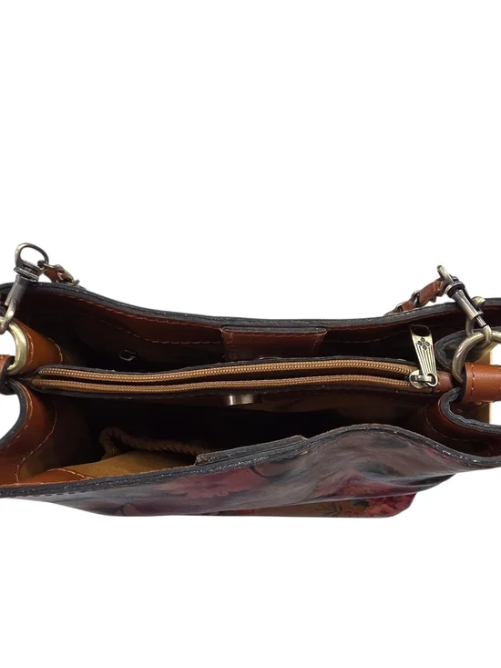 #42 Patricia Nash Floral Brown Leather Shoulder Bag - Picture 7 of 11